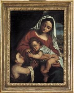 Madonna Con Bambino E San Giovannino by Polidoro Lanzani (see Polidoro Da Lanciano)