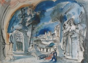 Stage Set For Don Pasquale, Act 3 Scene 2 by Carl Josef Pollak