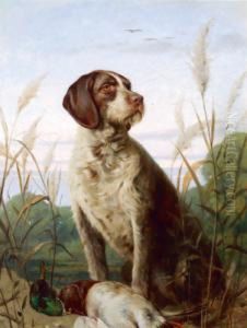 Stolzer Jagdhund Mit Seiner Beute