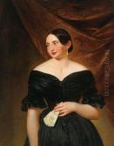 Bildnis Einer Dame In Schwarzem Kleid Und Facher
