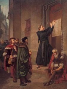 Martin Lutero Che Affigge Le Indulgenze