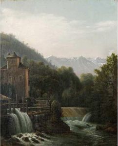 Torrent (breda ?) Devant La Chaine De Belledonne by Claude Pollet