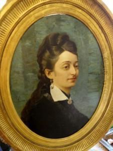 Ritratto Di Signora Con Orecchini by Carlo Pollonera