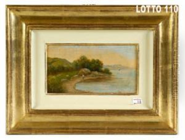 Ansa Di Lago Con Figura Sulla Riva - view 1