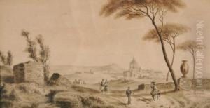 Campagna Romana Sullo Sfondo Di San Pietro Campagna Romana Sullo Sfondo Di San Pietro