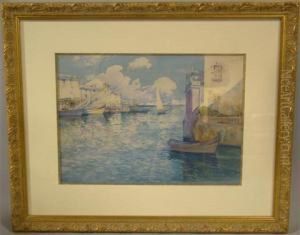 Venetian Canal Scene, Les Martigues by Antoine Ponchin