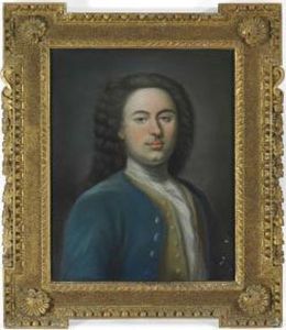 Portrait Of A Gentleman, Half-length, In A Blue Coat And Yellow Waistcoat