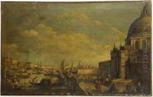 Veduta Del Bacino Con La Basilica Della Salute