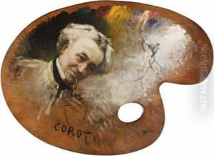 Portrait De Corot by Raphael L. Ponson