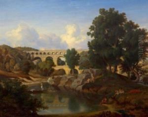 Les Abords Du Pont Du Gard Anime De Baigneurs