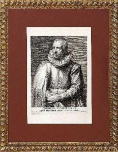 Retrato Del Pintor Cornelius Vander Geest by Paulus Pontius