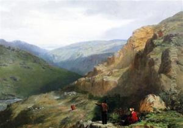 Travellers In A Mountain Landscape - view 1
