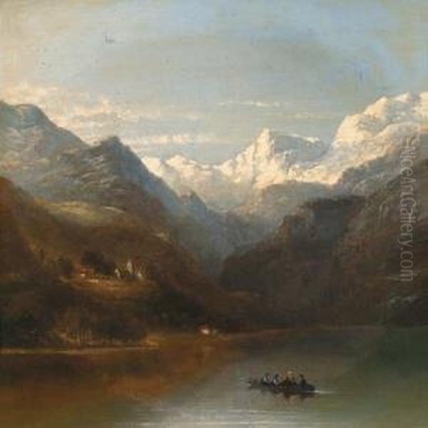 Crossing A Mountain Lake - view 1