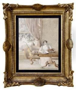 A Study Of Mrs. Elizabeth Henry Seated In A Regency Drawing Room by Alexander Pope