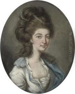 Portrait Of Mrs. George Gun, Half-length, A String Of Pearls In Her Upswept Hair