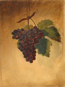 Still Life Of Hanging Grapes by Thomas Benjamin Pope