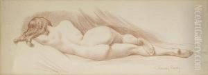 Liegender Weiblicher Akt by Claudius Marcel Popelin-Ducarre