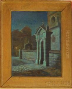 Village Street At Night by Stan Poray
