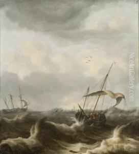 Deux Voiliers Dans La Tempete