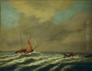 Segelboot Mit Schiffbruchigen. by Jan Porcellis