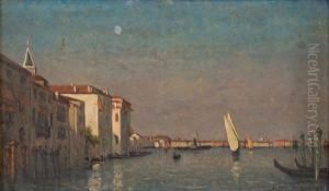 Alba Su Un Canale Veneziano by Charles Albert Porcher