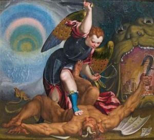 Saint Michel Terrassant Le Dragon by (Giovanni Antonio de' Sacchis) Pordenone
