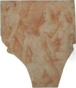 Mythological Scene With Three Nudes And A Wingedfigure by (Giovanni Antonio de' Sacchis) Pordenone