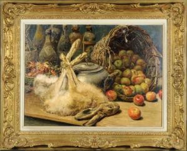 Lievre Et Panier De Pommes - view 1