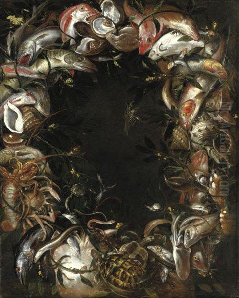 Corona Di Pesci, Crostacei, Molluschi E Una Tartaruga - view 1