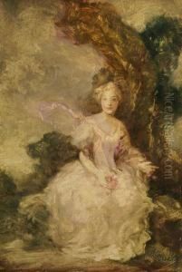 Junge Dame Im Seidenkleid by Otto Maria Porsche
