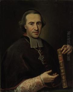 Portrait Of A Cardinal, Half-length, Holding A Bible In His Lefthand And Pointing To It With His Right Hand