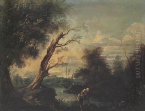 Paesaggio Fluviale Con Figura by Tommaso Porta