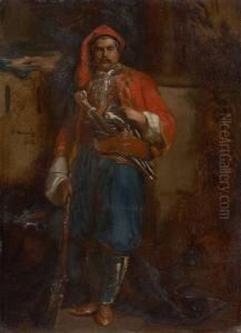 Zouave A La Colonne by Jean-Francois Portaels