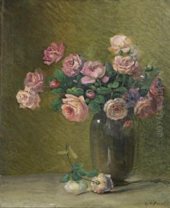 Pink Roses On A Table by Charles Ethan Porter