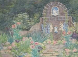Impressionist Garden With Della Robbia Plaques by Mary King Porter