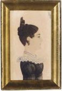 Profile Portrait Of A Young Girl by Rufus Porter