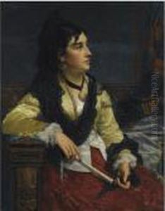 Girl With Mantilla by Jan Frederik Pieter Portielje