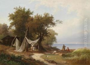 Fisherman"""" S Family On The Shores Of Lake Geneva