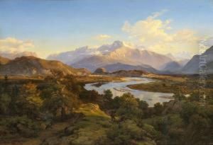 Voralpenlandschaft Mitblick Auf Salzburg