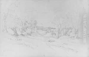 Sizilianische Landschaft In Der Umgebung Von Palermo. by Eduard Wilhelm Pose