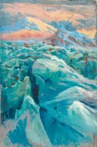 Glacier Dans Le Caucase by Ivanovitch Eugene Pospolitaki
