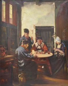 Hollandischesstubeninterieur Mit Kartenspielern by Rudolf Possin