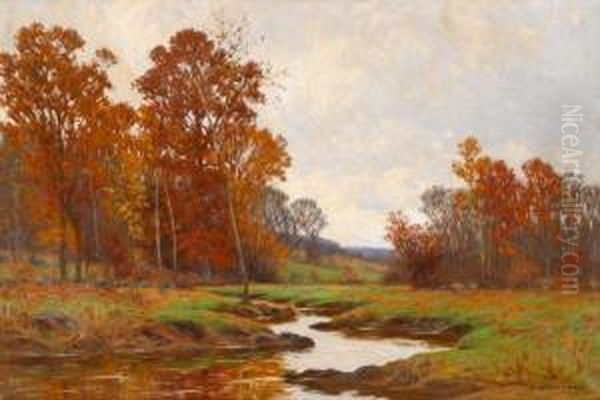 Trees By A River, Autumn - view 1