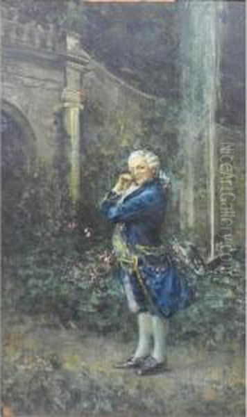 A Gentleman Standing In A Formal Garden - view 1