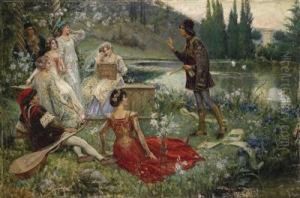 Scene Of The Narration Of The Decameron By Giovanni Boccaccio