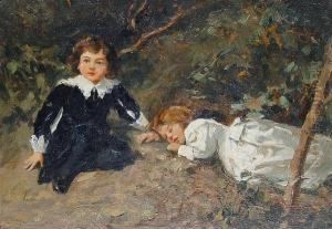 Children Resting In A Wood by Salvatore Postiglione