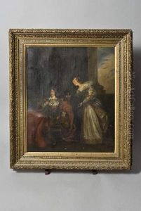 Couple Dans Un Interieur. by Pierre Saint-Ange Poterlet
