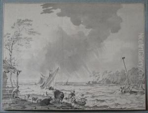 Herfstavond 't Water. by Hendrik Pothoven