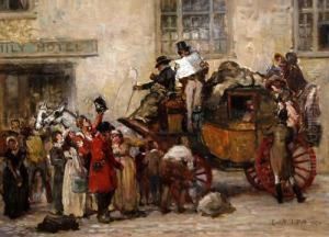 Stage Coach Departing by Laslett John Pott