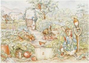 Six Watercolour Scenes Using Beatrix Potter Characters. by Helen Beatrix Potter